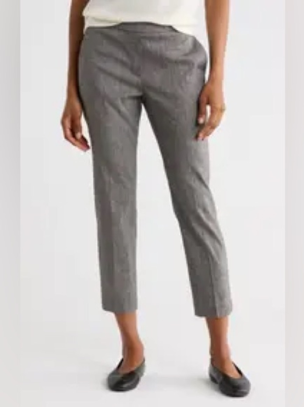 Theory treeca linen blend cropped pants